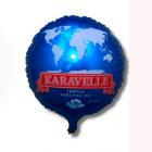 Balão metalizado azul com impressão