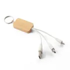 Chaveiro de bambu com cabo para carregamento
