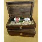 Kit cerveja Stella Artois 250ml com copo, em caixa de pinus envelhecido