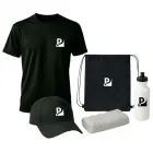 Kit Corrida com bone, camiseta, toalha e garrafa