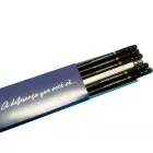 Kit 6 Lápis com Borracha natural, branco e preto 