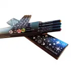 Kit 4 EcoLápis Madeira Preta com 4 Cristais