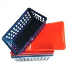 Cesta plástica para farmácia com gravação do logo em tinta