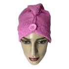 Turbante para secar o cabelo atoalhado rosa pink