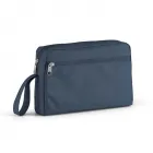 Nécessaire azul com fechamento em zíper 