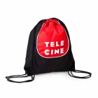 Saco mochila em nylon emborrachado, 2 cordões e ilhós