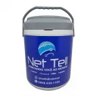 Cooler com alça cinza e capacidade para até 12 latas de 350 ml