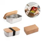 Marmita em aço inox e tampa em bambu com banda