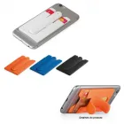 Porta-cartão para celular em silicone com autocolante e suporte