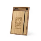 Conjunto de Caderno A5 e esferográfica em Bambu, em embalagem