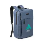 Mochila azul com logo