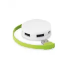 Hub USB 2.0 branco com verde 
