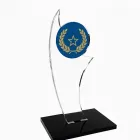 Troféu com logo, placa de acrílico