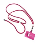 Cordão com tag  em PVC Rosa