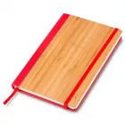 Caderneta em Bambu com detalhe vermelho