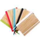 Caderneta em bambu pautada com detalhes de sintétic