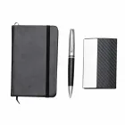 Kit executivo personalizado com caderneta, porta-cartão e caneta