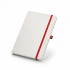 Caderneta Personalizada marfim com elástico vermelho