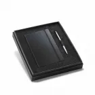 Kit bloco e caneta em caixa almofadada