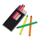 Caixa com 6 lápis de cor personalizada - aberta