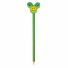 Lápis apontado com boneco verde