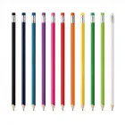 Lápis apontado com borracha: várias cores