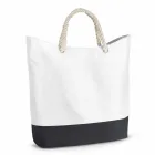 Sacola de praia branca personalizada com alças de corda em algodão 