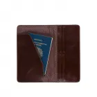 Porta passaporte de couro com porta cartões 