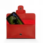 Kit feminino vermelho com porta-celular e porta-cartão
