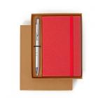 Kit com 1 caderneta e 1 caneta vermelho
