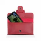 Porta-celular/carteira em sintético vermelho - aberto
