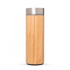 Garrafa de bambu e inox 400 ml com  infusor