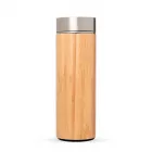 Garrafa de bambu e inox 400 ml com  infusor