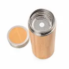 Garrafa de bambu e inox 400 ml com  infusor