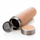 Garrafa de bambu e inox 400 ml com  infusor
