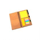 Bloco de anotações personalizado,com 60 folhas, acompanha sticky notes e caneta de material reciclável.