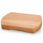 Kit queijo 5 peças, contém: tábua de bambu com gaveta para acomodação dos utensílios, faca com ponta, faca reta, garfo e espátula.