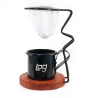 Mini coador de café com caneca esmaltada personalizada