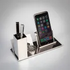 Kit escritório 4 x 1 em inox espelhado