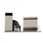 Kit escritório 4 x 1 em inox espelhado
