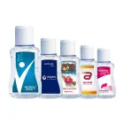 Álcool gel personalizado em até 04 cores  em frascos de 35 ml  com tampa flip top- varios logos