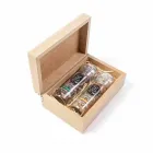 Tempero gourmet com moedor em caixa de madeira