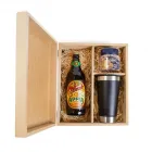 Kit cerveja com aperitivo e copo térmico