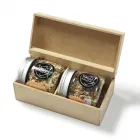 Kit Gourmet com temperos especiais com caixa de madeira (vários sabores) 