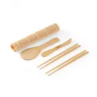 Kit para sushi em bambu com tapete