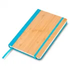 Caderneta em bambu pautada azul