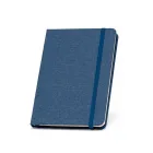 Caderno A5 com capa dura em rPET azul