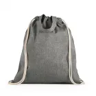 Sacola tipo mochila com algodão cinza