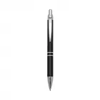 Caneta de metal preta com detalhes em prata