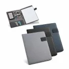 Pasta A4 em linho sintético em várias cores.